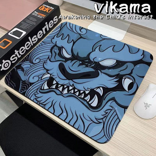 Chinese Waking Lion Style Diatomite Mouse Pad, Personal Use Gaming Chicken CS-GO Pad Bottom Non-slip Washable Rubber Pad