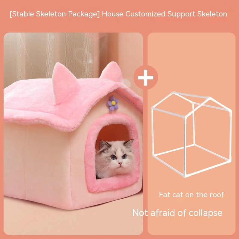 Cute Princess Cat Nest Thickened Puppet Winter Cat Pet Princess Bed