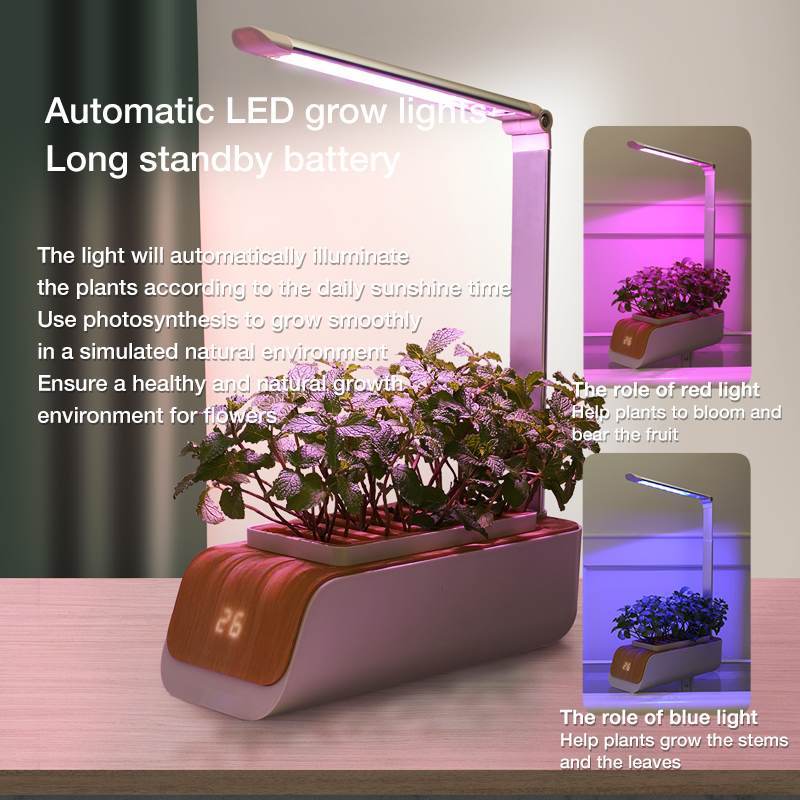 Lampe de bureau hydroponique d'intérieur, Kit de jardin d'herbes, lampe Led multifonction intelligente pour culture de fleurs, légumes, fruits et plantes