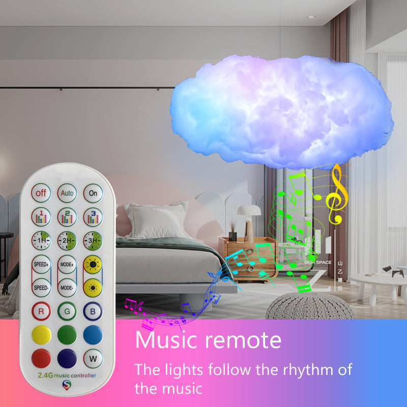 Lumière de nuage USB, contrôle par application, synchronisation de la musique, lumière ambiante 3D RGBIC, Simulation de foudre, lumière de chambre à coucher