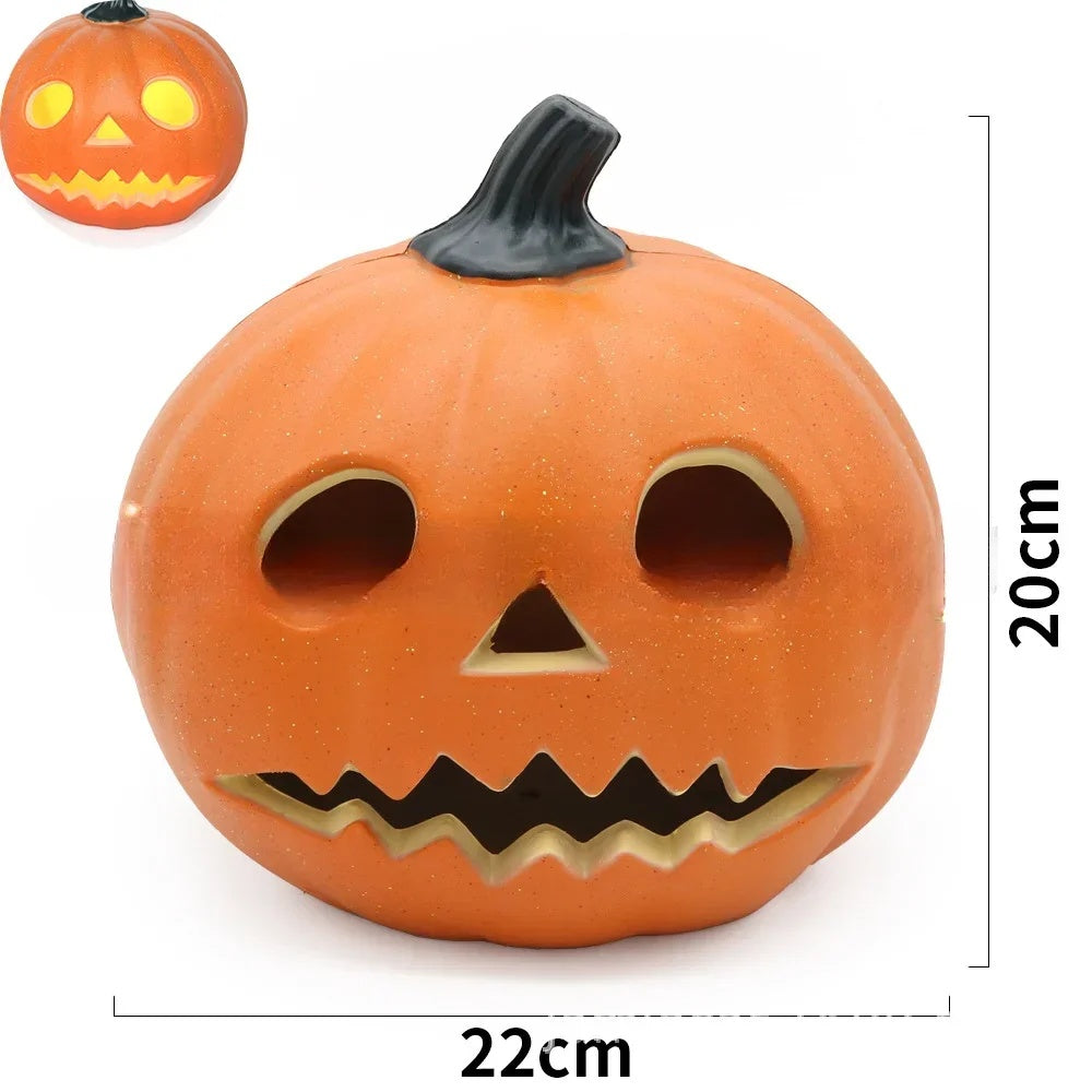 LED Pumpkin Lamp Lantern Decor Spoof Ghost Face Pumpkin Light Halloween Theme Party Home Indoor Outdoor Yard Garden Decoration