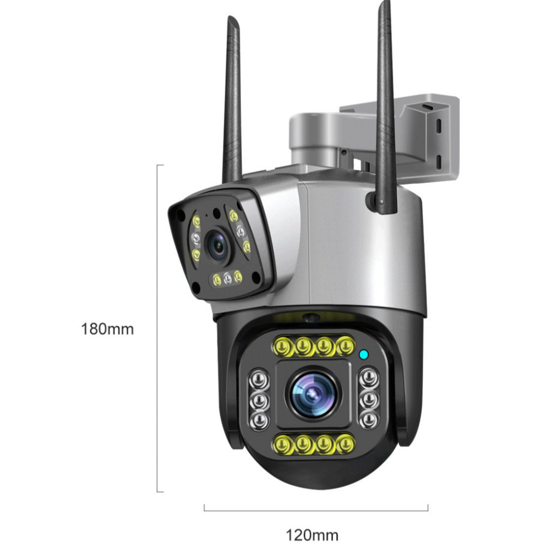 Caméra extérieure étanche WiFi 4G double objectif haute définition