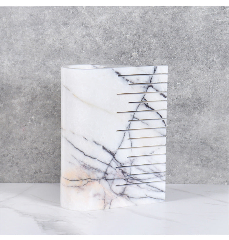 Black And White Marble Flat Vase