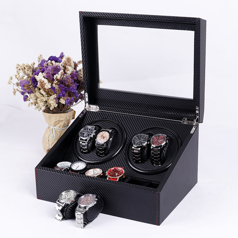 Ostrich Pattern PU Leather Automatic Watch Shaker