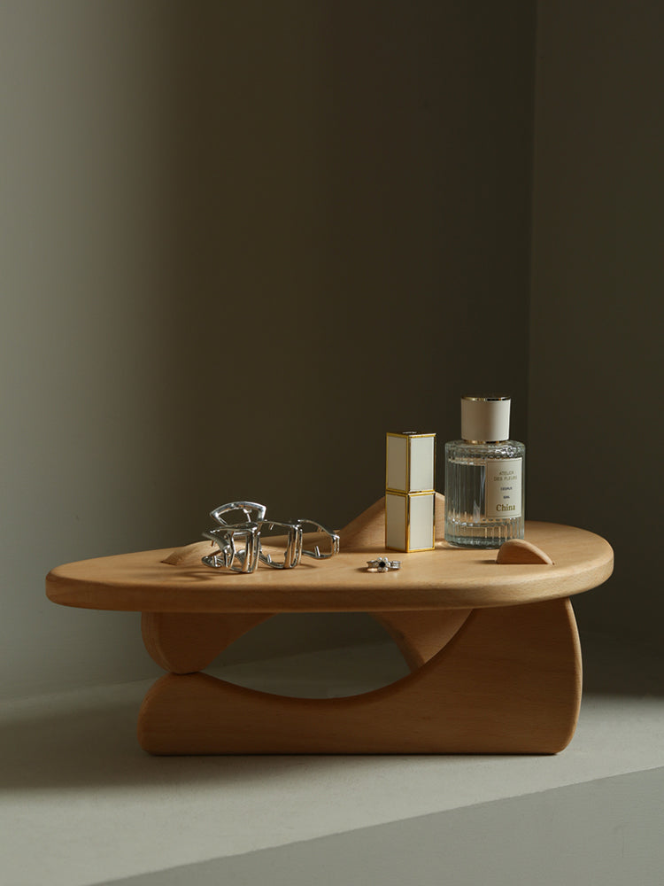 Étagère de Table en bois personnalisée, tasse de parfum, produits de soins de la peau, support de rangement en bois, présentoir en bois massif pour la maison