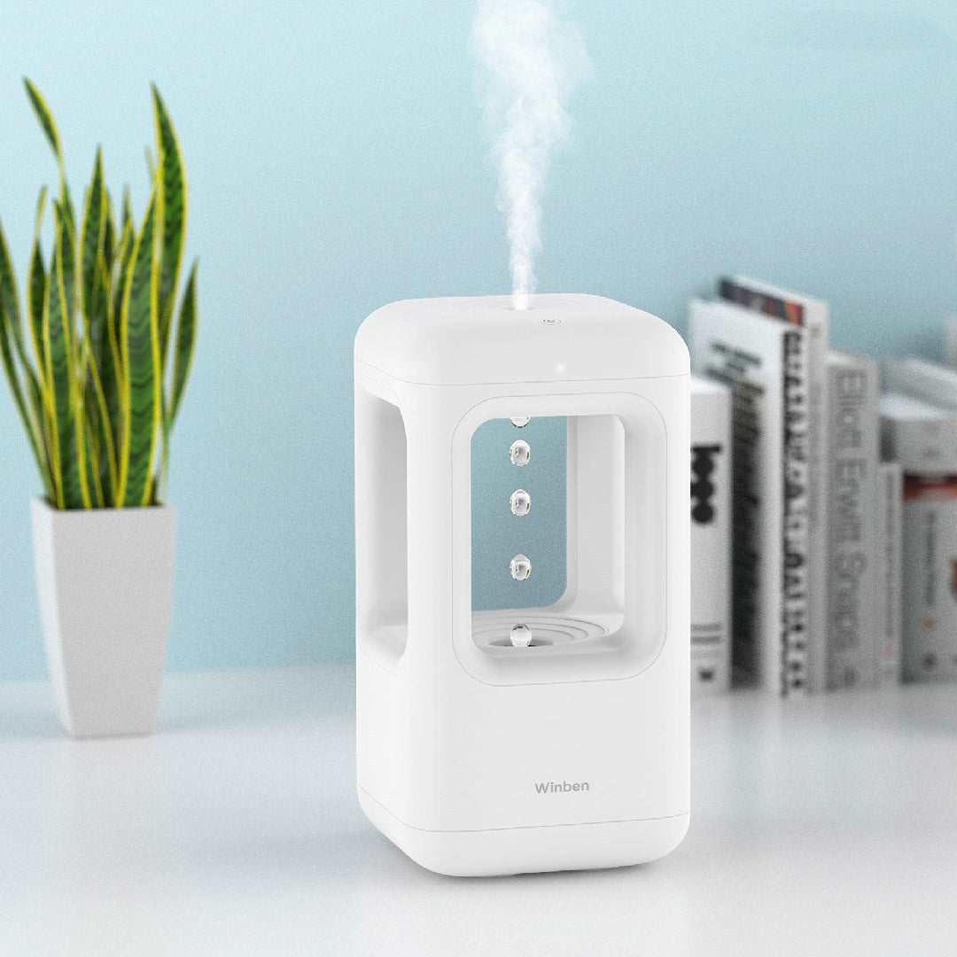 Nouveau Humidificateur d'air maison calme chambre Anti-gravité goutte d'eau humidificateur atmosphère lumière