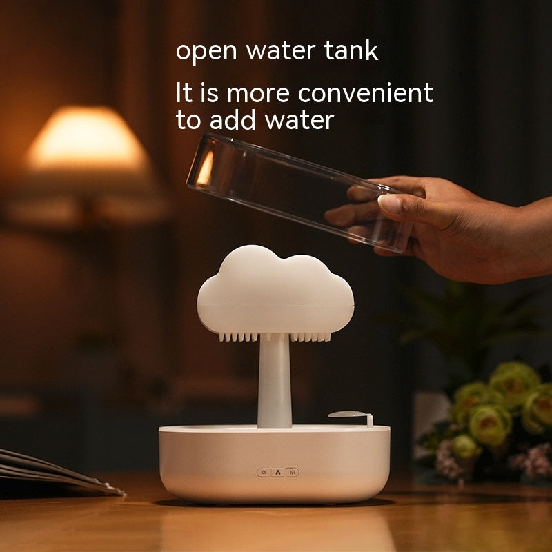 Humidificateur de veilleuse nuage de pluie avec son de goutte d'eau de pluie et diffuseur d'huile essentielle de lumière LED 7 couleurs aromathérapie