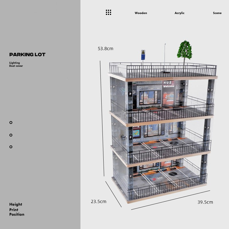 Simulation de Parking, modèle de scène de Garage, modèle de voiture, jouet à main