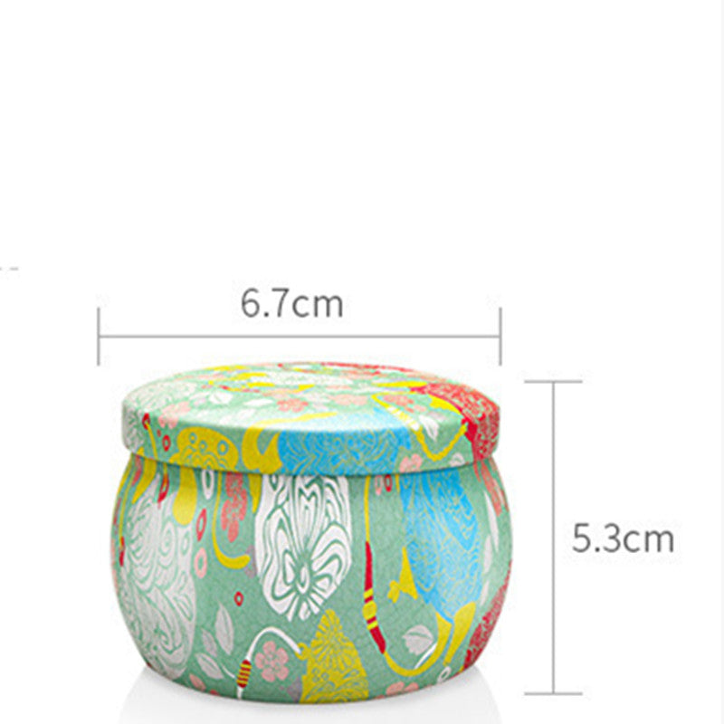 Floral Tinplate Can Aromatherapy Candle Suit