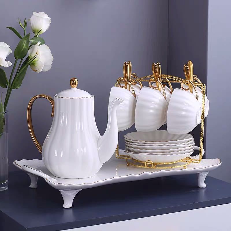 Gold Painted Living Room Coffee Cup Tea Set Tea Cup Set