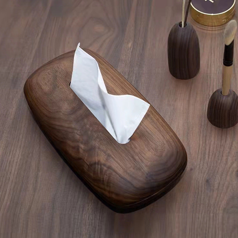 American Black Walnut Simple Rectangular Wooden Tissue Box