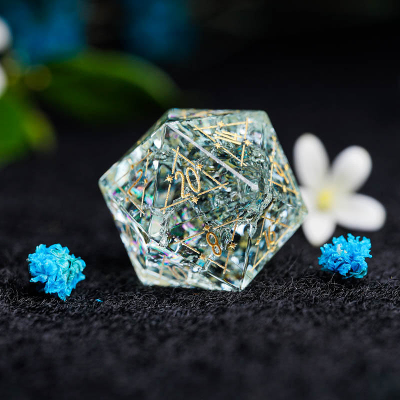 Light Green Lightning Zircon COC Dice 20 Sides