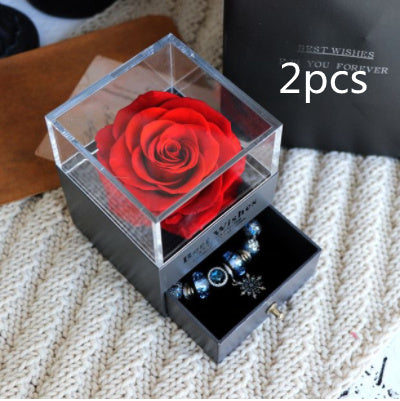 Eternal Flower Rose Jewelry Box for Birthday Presents Valentines Day Wedding Gift