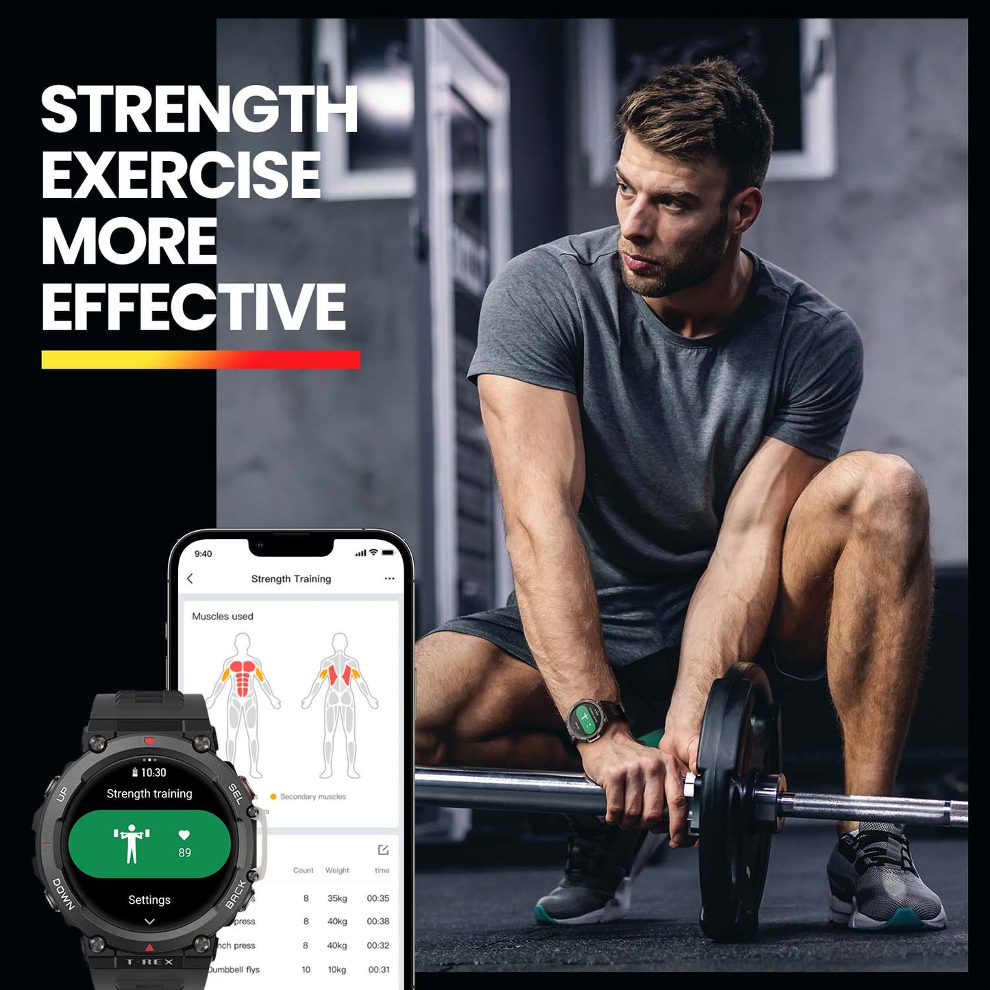 Amazfit T Rex 2 Smartwatch T Rex 2 Dual Band Route Import 150 Modes sportifs intégrés Montre intelligente