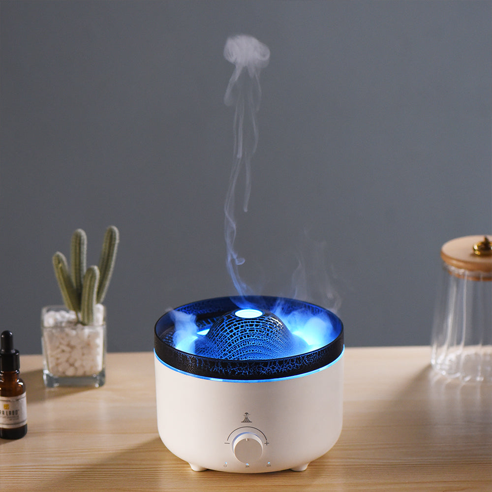 Muet de nouveau petit humidificateur de volcan à flamme simulée humidificateur de flamme diffuseur de volcan décorations pour la maison