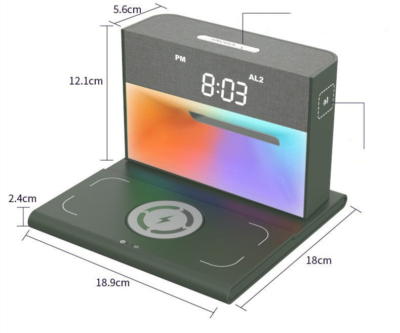 Altavoz inalámbrico con soporte para teléfono móvil, atmósfera colorida