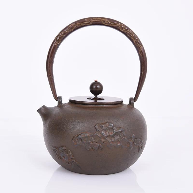 Cast Iron Embroidered Teapot Boiling Water