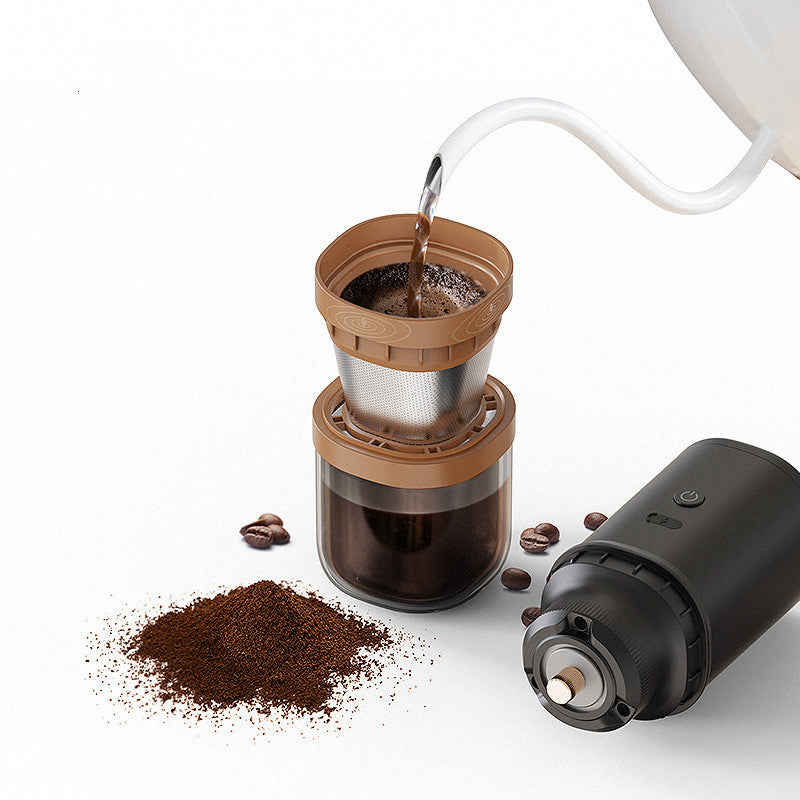 Máquina de café integrada portátil para moler y preparar al aire libre