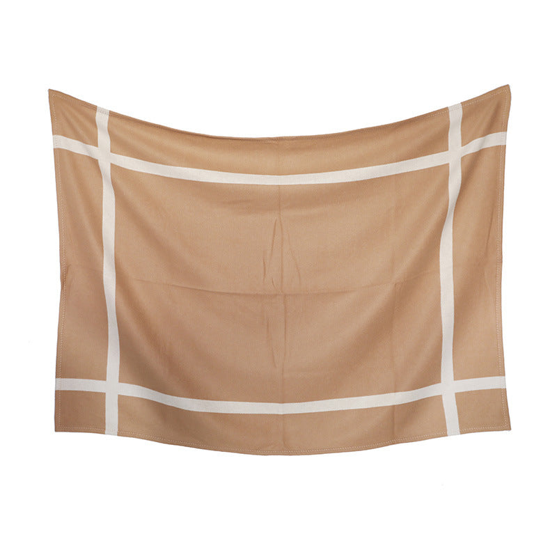 Couverture de sieste en laine Pure quatre saisons, cadre blanc, maison Simple, voyage croisé