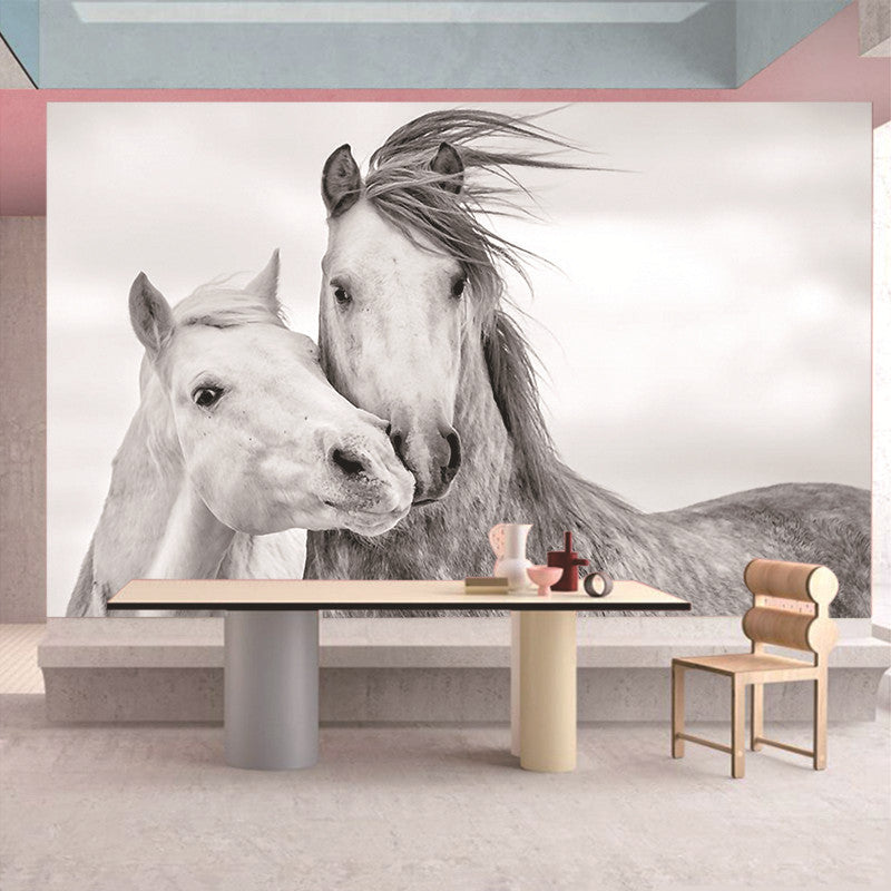 Mural de pared de fondo de TV para sala de estar, papel tapiz de animales personalizado en 3D