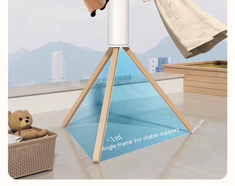 Installation-free Octopus Eight-claw Floor Foldable Solid Wood Invisible Indoor Portable Air Quilt Clothing Rod