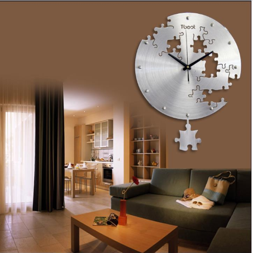 Reloj de pared circular creativo de 16 pulgadas, reloj artístico de pared, diseño moderno, reloj silencioso para sala de estar y dormitorio, decoración de pared para el hogar