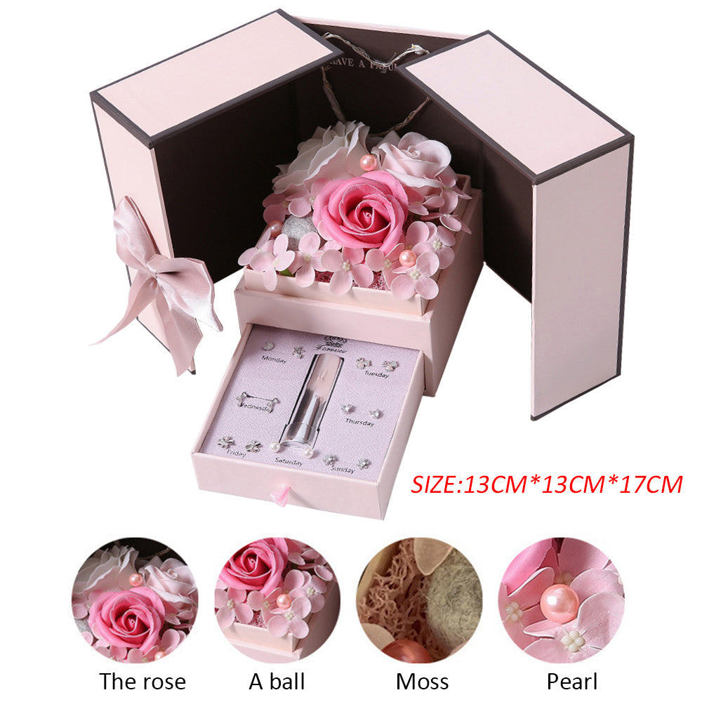 Coffret cadeau lampe rose Noël Saint Valentin Cadeau créatif