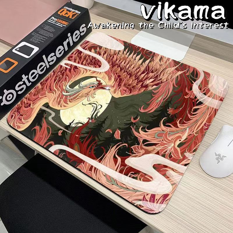 Chinese Waking Lion Style Diatomite Mouse Pad, Personal Use Gaming Chicken CS-GO Pad Bottom Non-slip Washable Rubber Pad