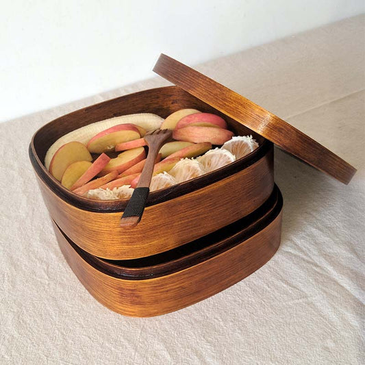 Wooden Double Large Lunch Box