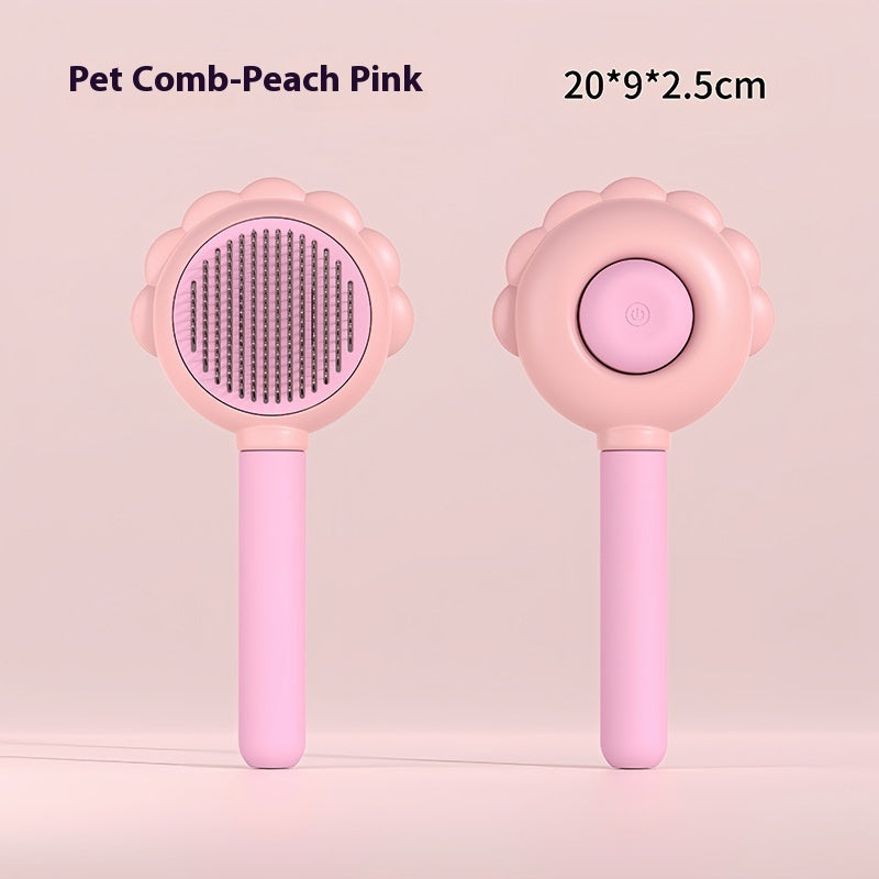 Peigne à brosse autonettoyant 2 en 1 pour chien avec spray pour toilettage d'animaux de compagnie