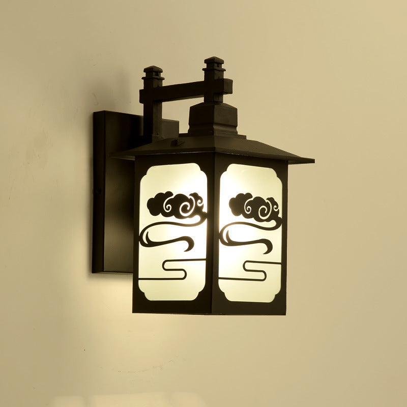 Retro aisle lamp fence outdoor wall lamp at garden gate