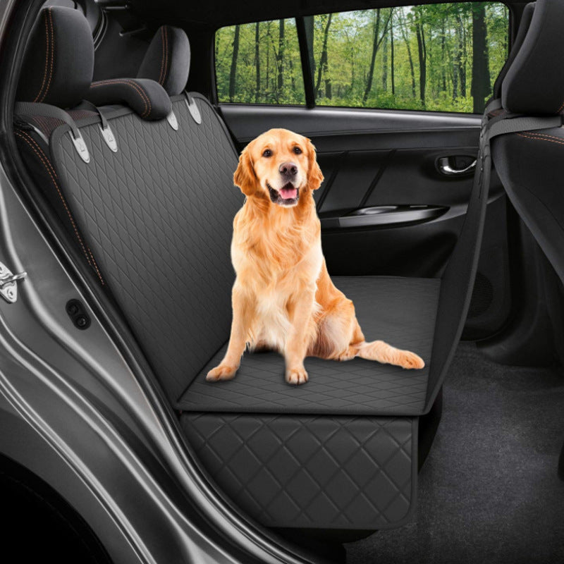 Protector para asiento de coche para perros, hamaca transportadora de mascotas de malla, Protector de seguridad, alfombrilla para asiento trasero de coche con cremallera y bolsillo para viaje