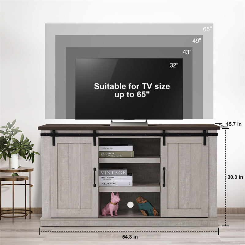 Mueble de TV de madera para sala de estar casera vintage