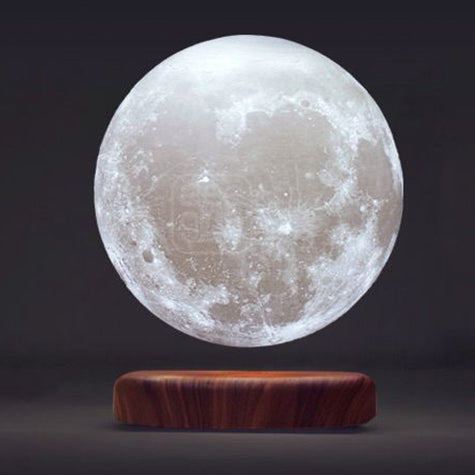 Lámpara de luna de levitación magnética 3D creativa personalizada, luz nocturna giratoria, lámpara flotante de Luna Led