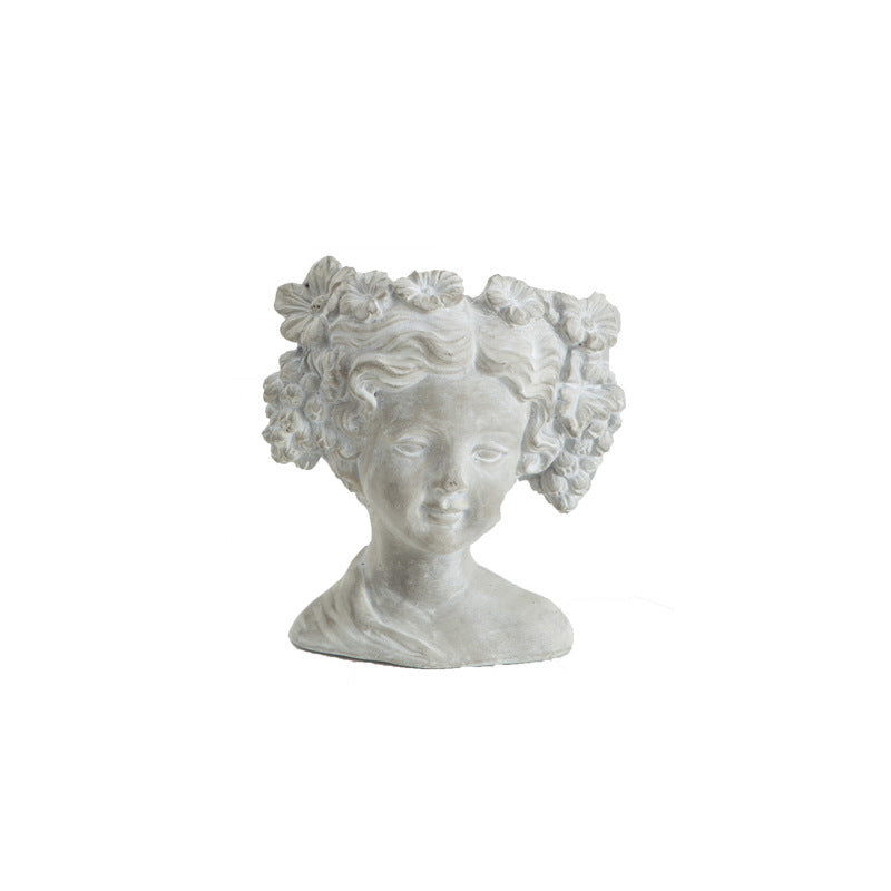 Statue Portrait Flower Garden Decoration