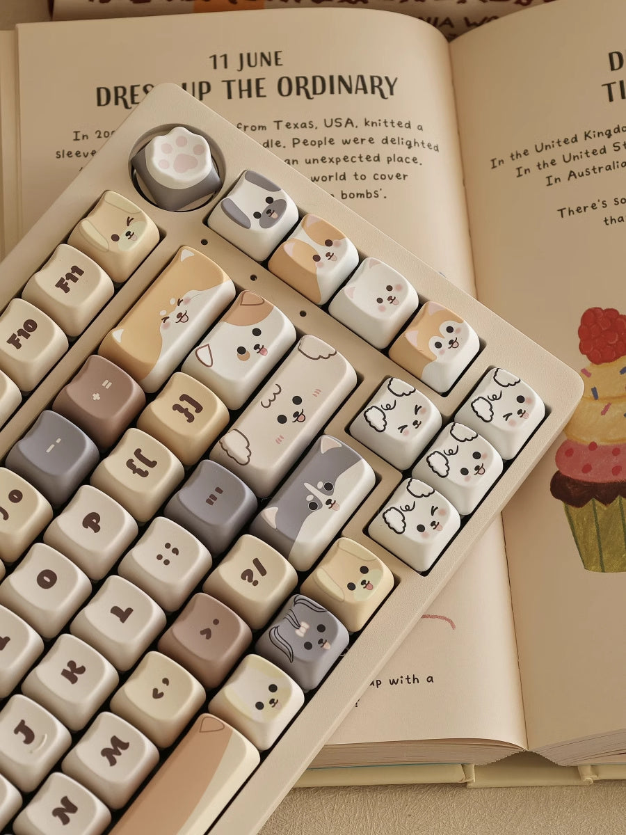 Highly Thermally Sublimated PBT Material Cat Cute Keycaps