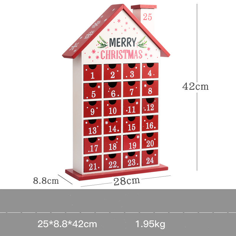 Calendrier de Noël en bois avec décoration 