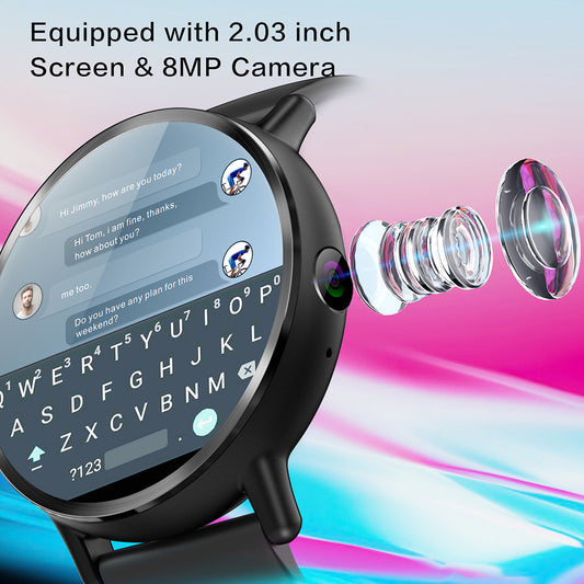 Téléphone montre intelligente Android 4G grand écran