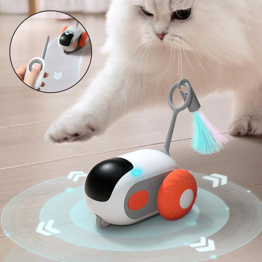 Jouet interactif de voiture de chat de télécommande charge USB chassant les produits automatiques d'animal familier de jouet de chat interactif de voiture de contrôle intelligent à distance automatique