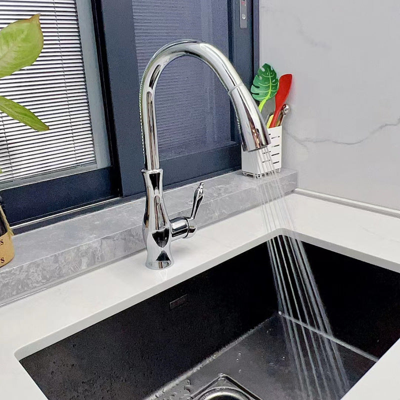 Grifo Retro francés, grifo clásico de cobre, fregadero de cocina, lavabo de verduras, cabezal de agua fría y caliente creativo