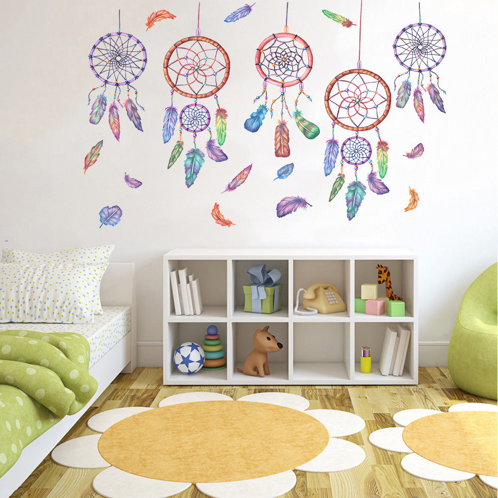 Wall Stickers Wind Chimes Feather Romantic And Cozy Bedroom Decorative Stickers