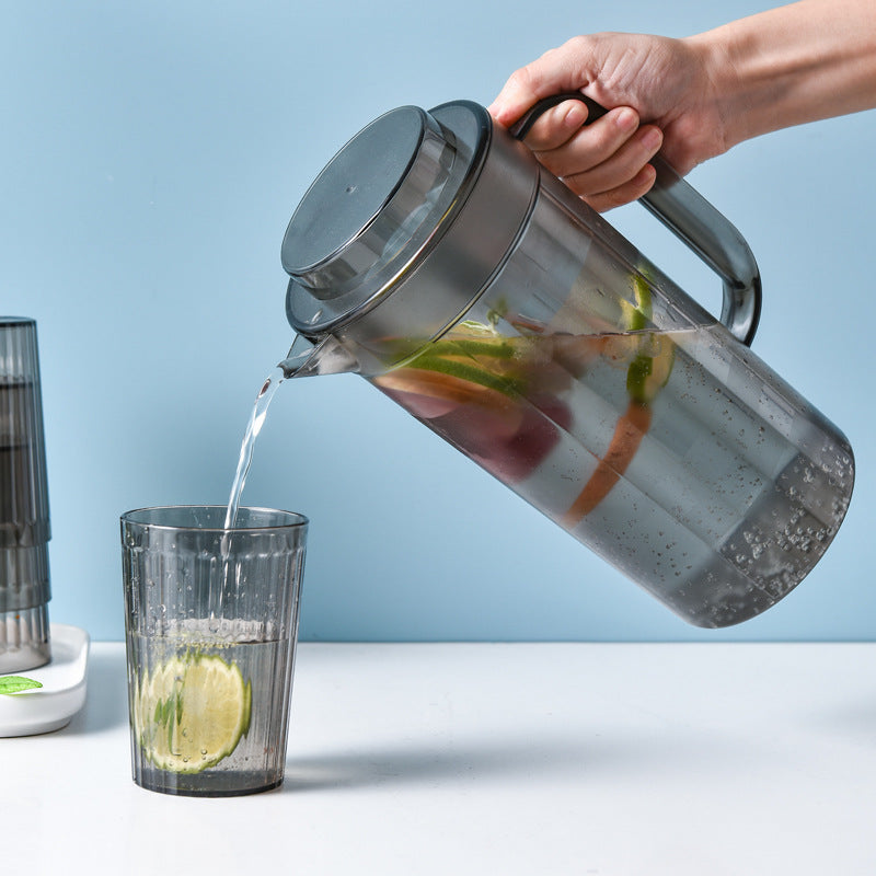 Juego de vasos de agua fría con botella de agua fría de plástico