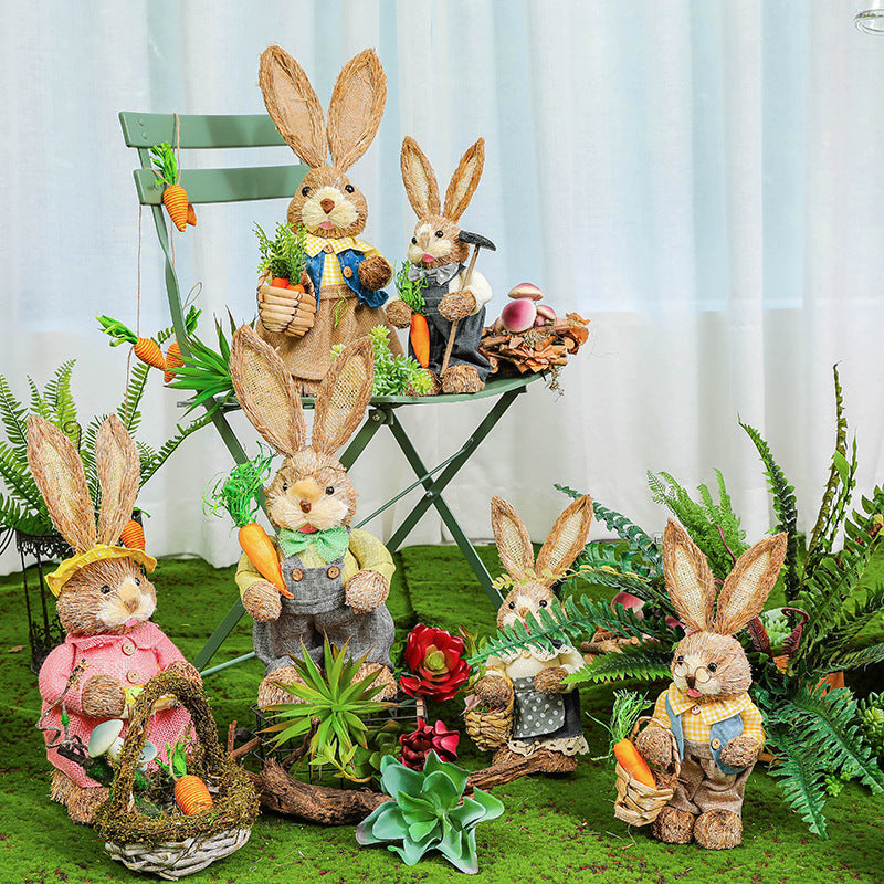 Décoration de lapin de pâques, ornements de cour de maternelle, coin de plante de jardin