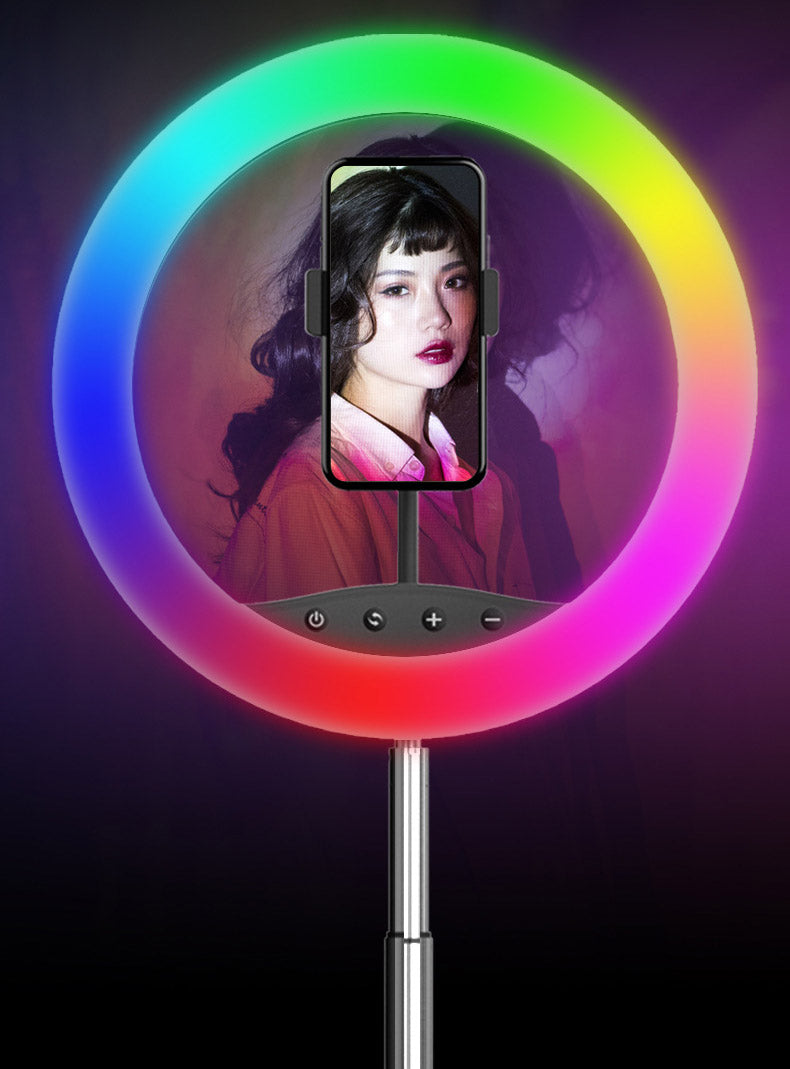 Live Beauty Color Changing Rainbow Colorful Fill Light Led10 Inch Desktop Floor Ring Light