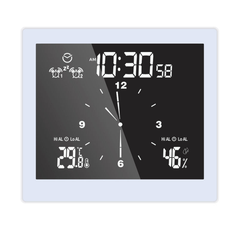 LCD Wall Clock Waterproof Bathroom Countdown Temperature Humidity Display Digital Clock Snooze Function Alarm Clock