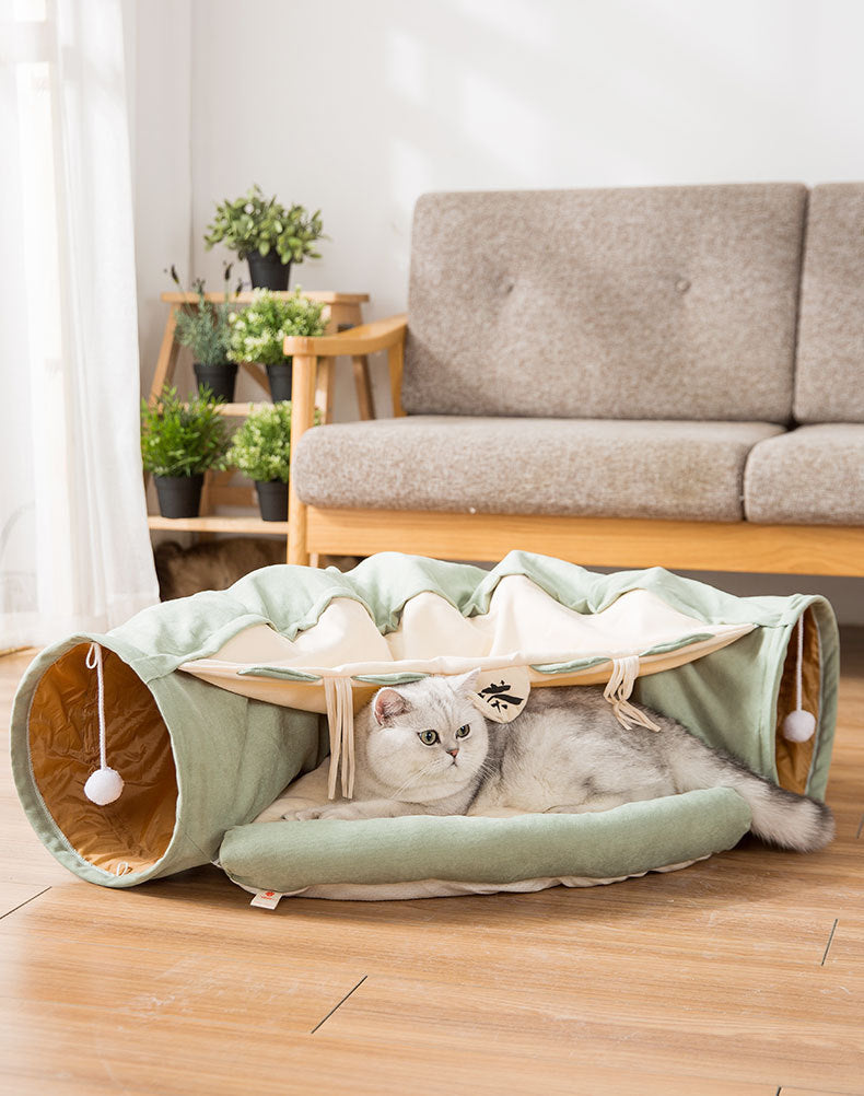 Túnel plegable para gatos, duradero, lavable, plegable