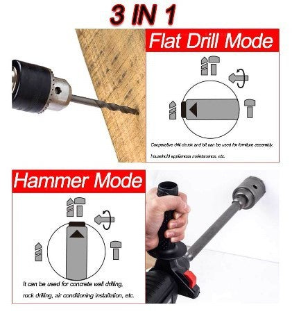 Perceuse à percussion électrique sans fil 3 en 1, marteau électrique sans balais avec batterie au Lithium, perceuse électrique