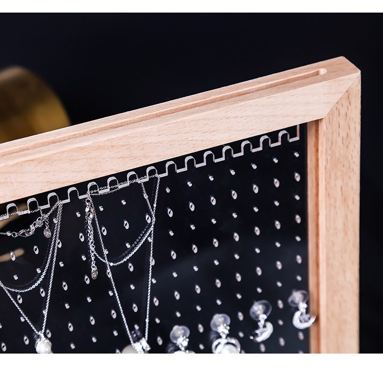 Wood Jewelry Rack Earrings Holder Stand Acrylic Sheet Earring Hanging Frame Eardrop Table Earring Bracket