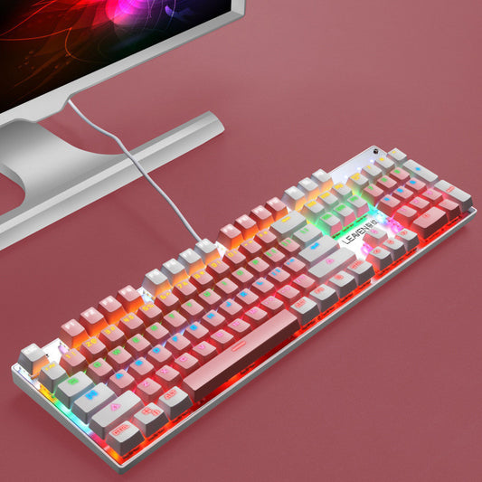 Teclado Punk luminoso, teclado para juegos de ordenador con cable USB