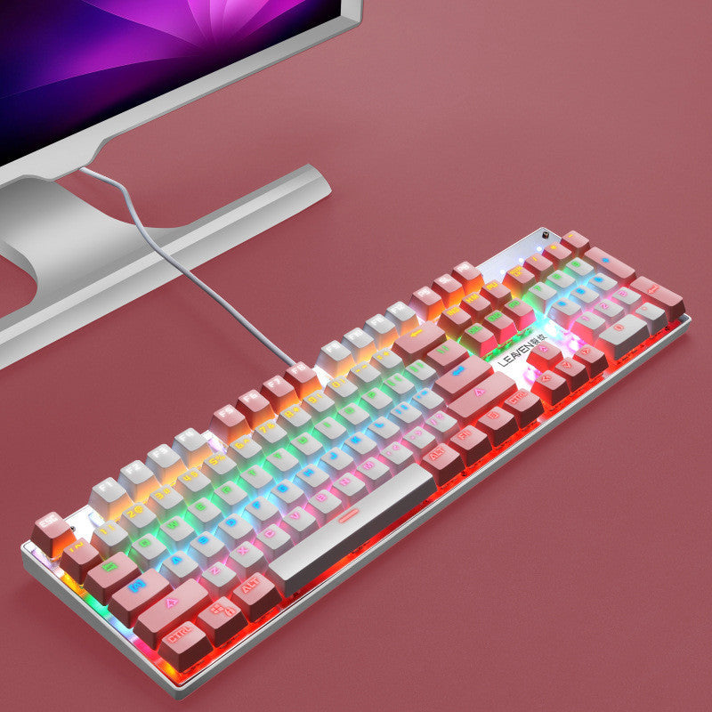 Teclado Punk luminoso, teclado para juegos de ordenador con cable USB